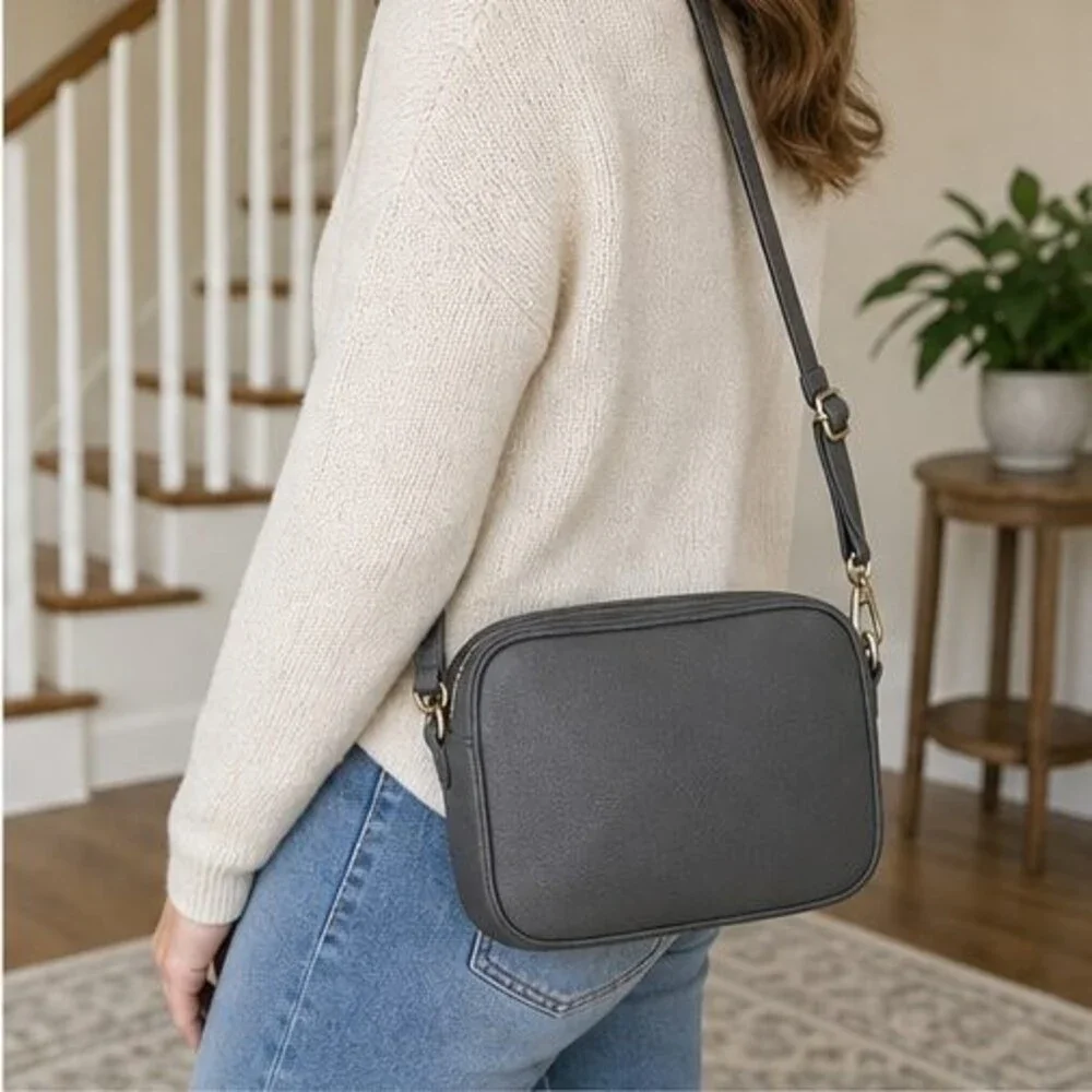 Tan Pebbled Crossbody Bag